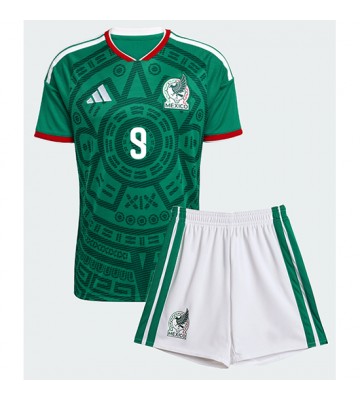 Mexico Raul Jimenez #9 Hjemmebanetrøje Børn VM 2026 Kortærmet (+ Korte bukser)